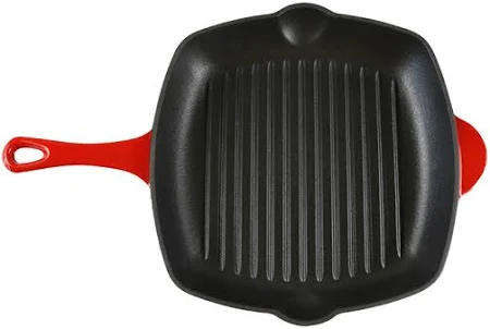 Casa Del Gusto Cast Iron Square Grill Pan Red