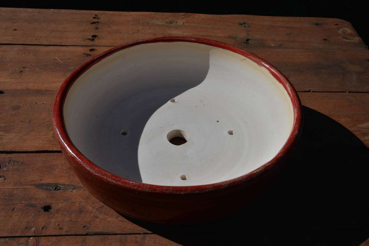 Flame Red Bonsai Pot