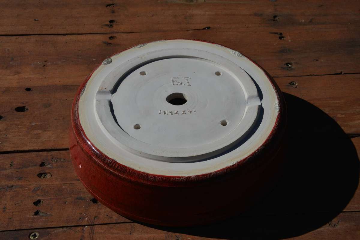 Flame Red Bonsai Pot