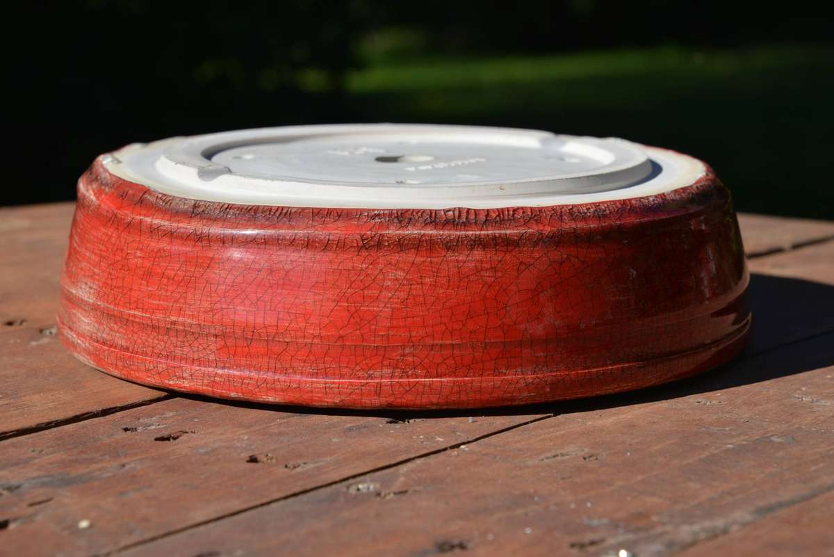Flame Red Bonsai Pot