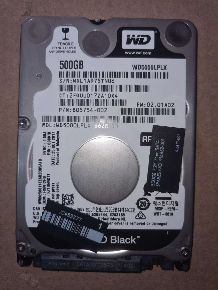 Western Digital Black Ultra Slim 500GB HDD Hard Disk Drive 2.5 Inch