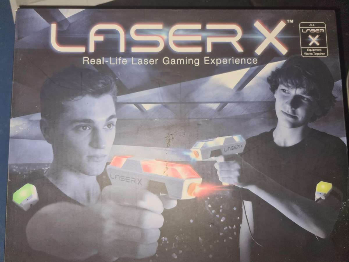 LASER X Two Player Laser Gaming Set, Multi, 2 Laser Units with 2 Arms Receiver - Laser Battle Fun!