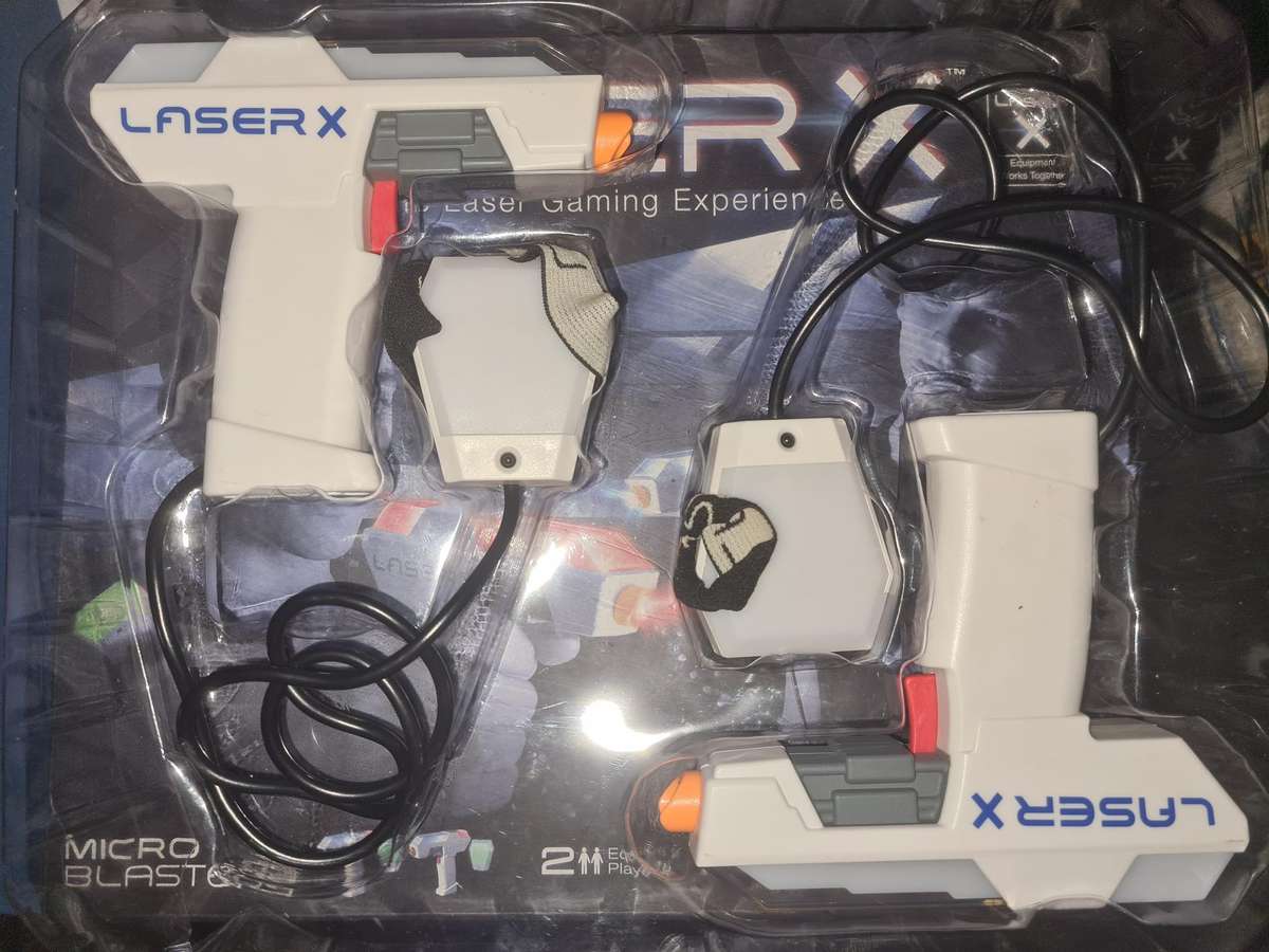LASER X Two Player Laser Gaming Set, Multi, 2 Laser Units with 2 Arms Receiver - Laser Battle Fun!