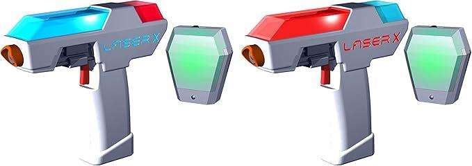LASER X Two Player Laser Gaming Set, Multi, 2 Laser Units with 2 Arms Receiver - Laser Battle Fun!