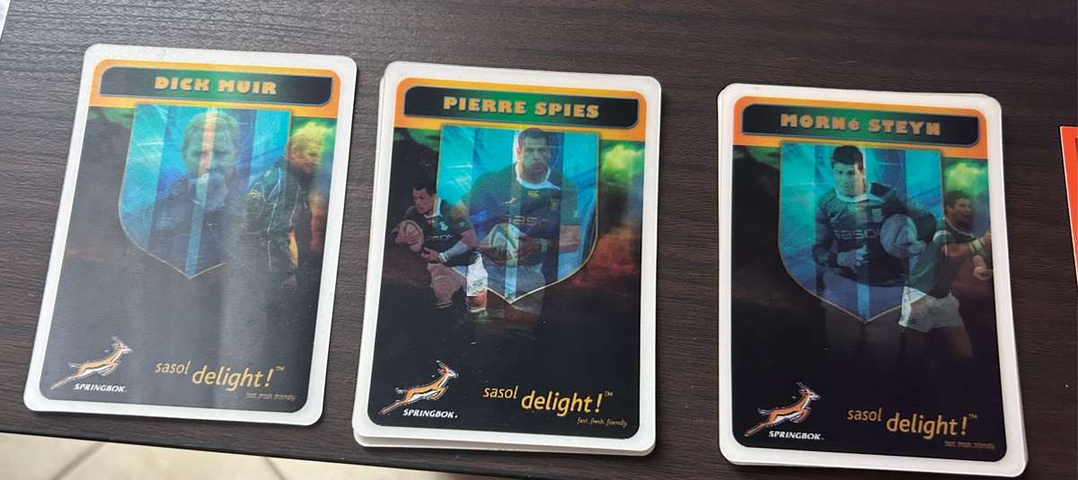 Sasol reflective Rugby cards