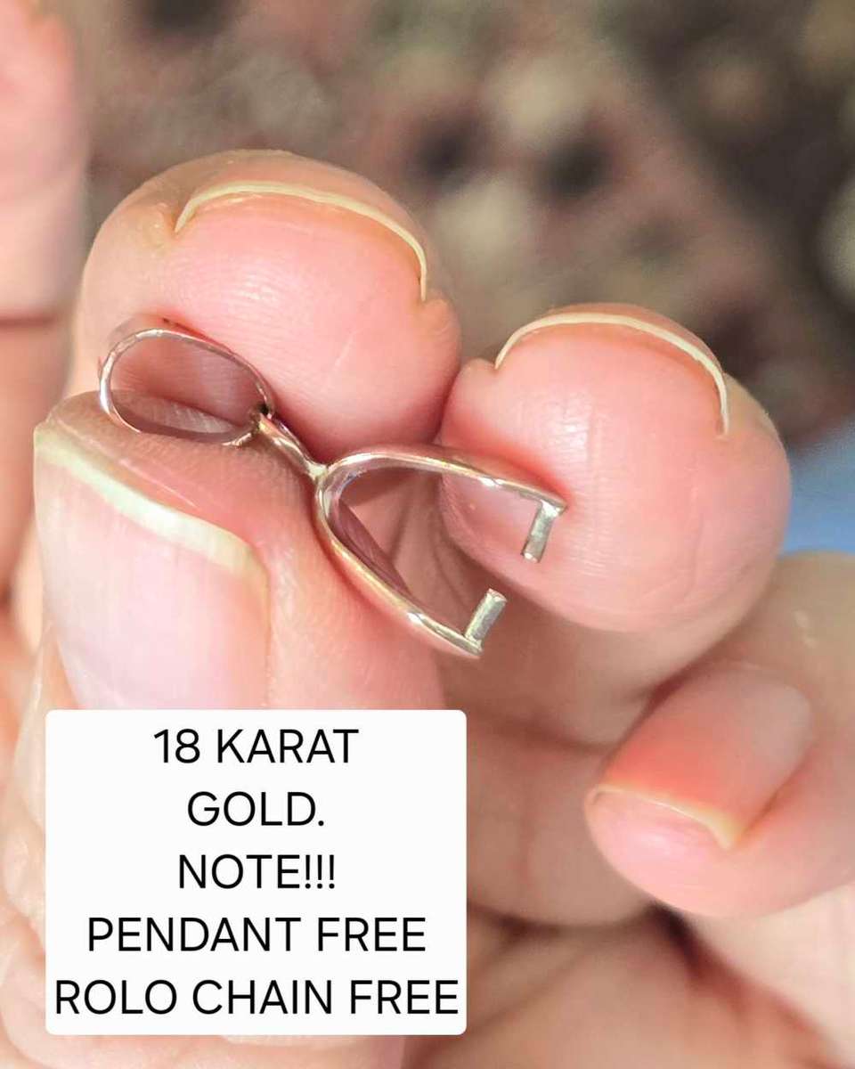 18 K gold bale including FREE CHAIN & FREE SWAROVSKI CRYSTAL HEART