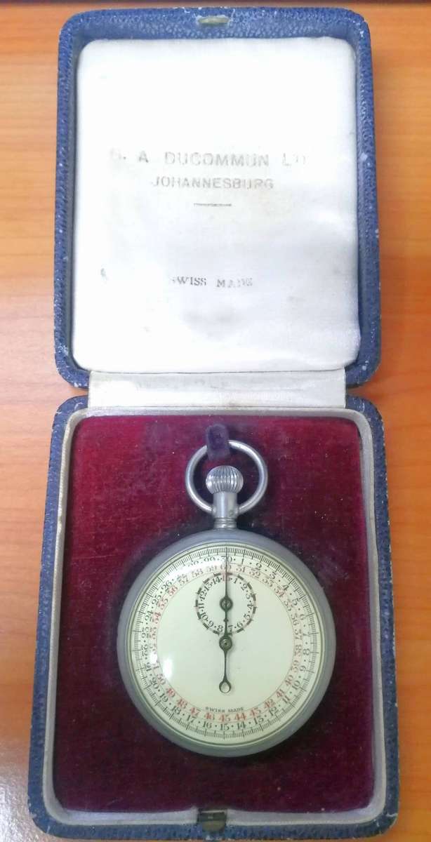 Swiss made Silver Mechanical Stop Watch