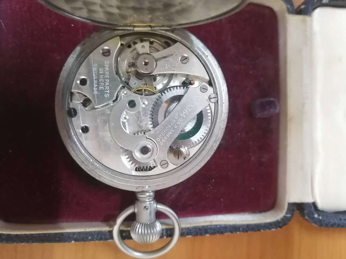 Swiss made Silver Mechanical Stop Watch