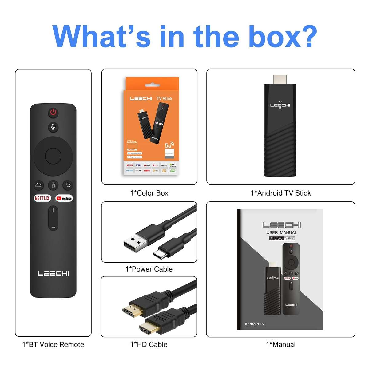 Android 13 Tv Stick With AI Voice Control, 4K, Bluetooth, 16GB Storage, 4GB Ram.