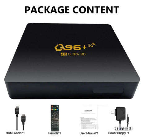 Q96+Mini Android Tv Box. 4K, Wifi, OS version 13.