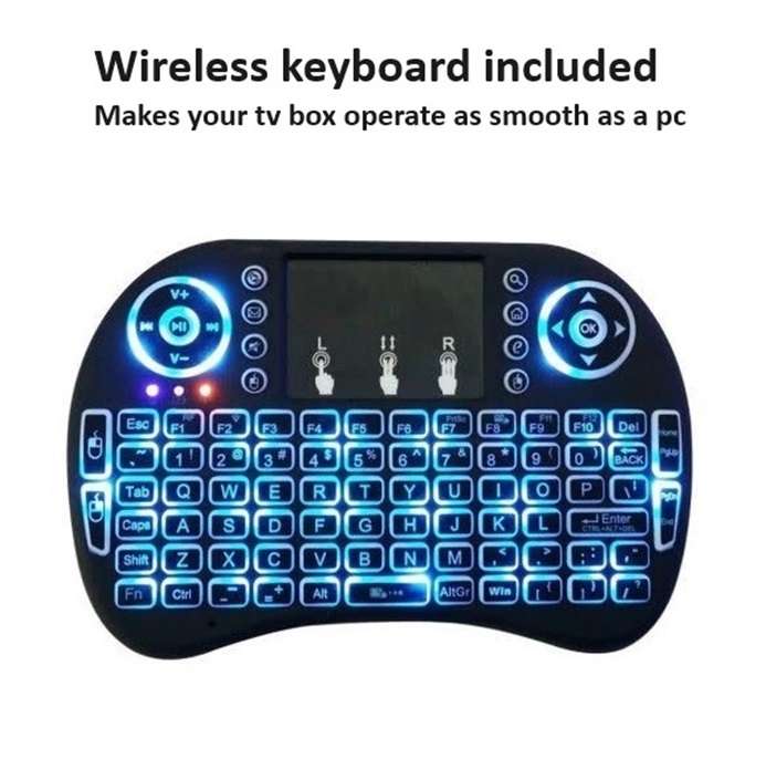 MXQ Pro Tv Box + Mini Backlit Keyboard.