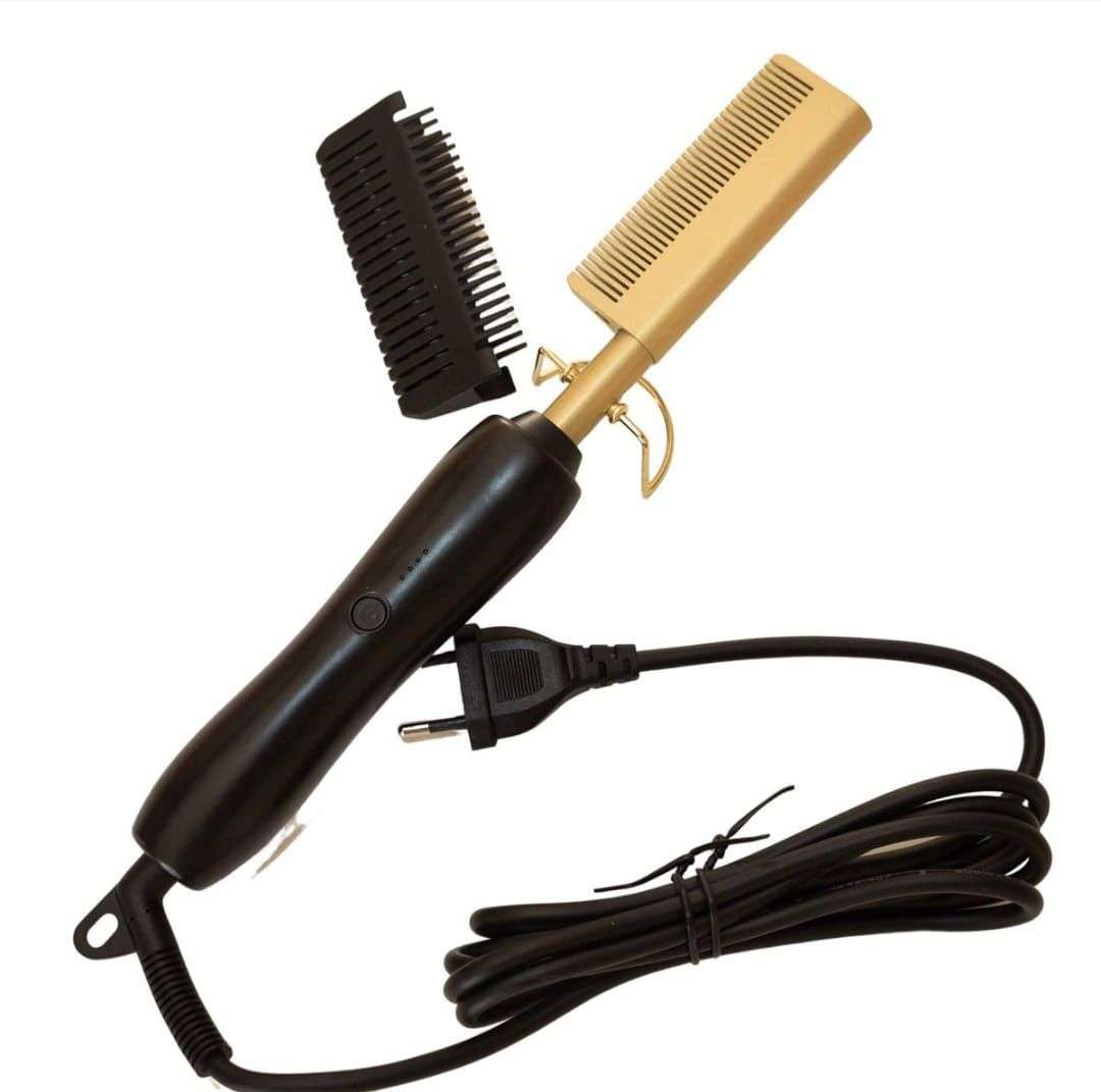 Hot Iron Hair Straightener Comb. 3 Adjustable Heat Settings.