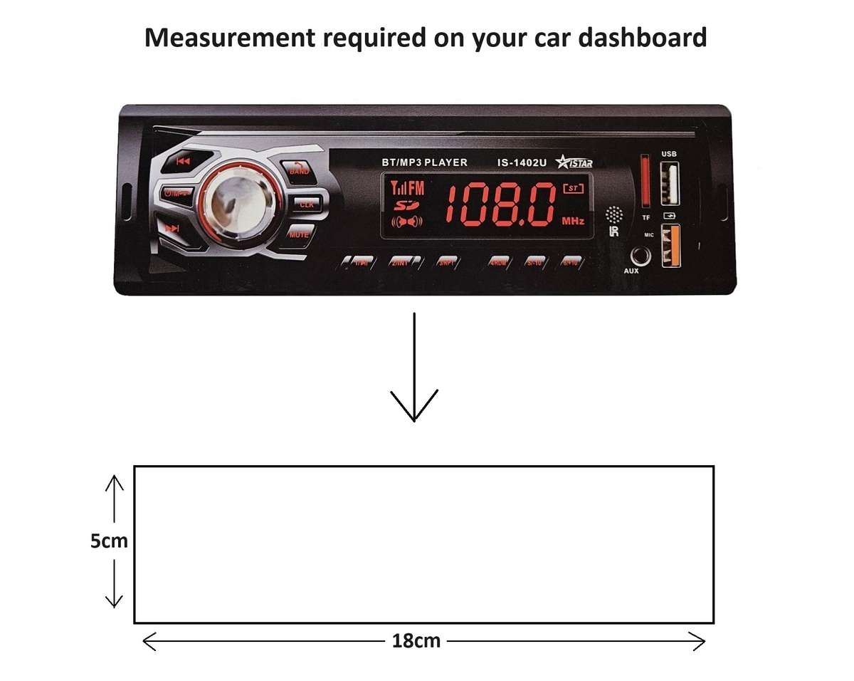 Bluetooth Car Radio. Dual USB, MP3, SD, Aux, FM Radio.