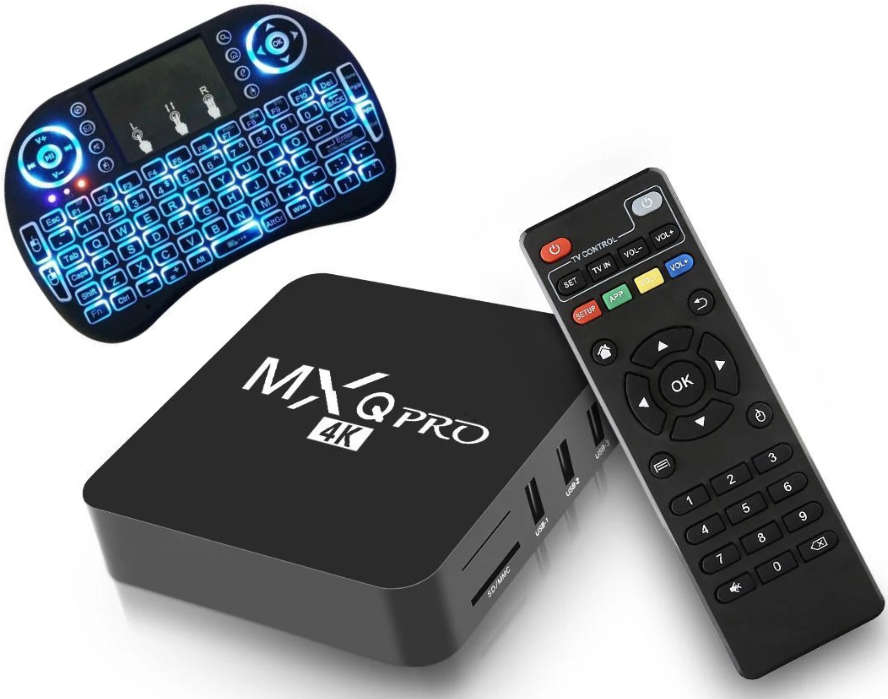 MXQ Pro Tv Box + Mini Backlit Keyboard.