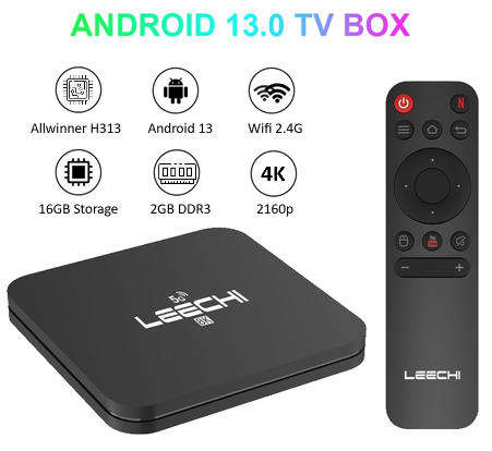 New Gen 4K Android 13 Tv Box. 2GB Ram, 16GB Storage.