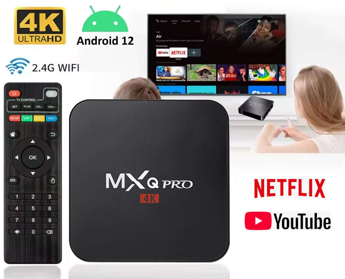 MXQ PRO Smart Android Tv Box. 4K, Wifi, OS version 12.
