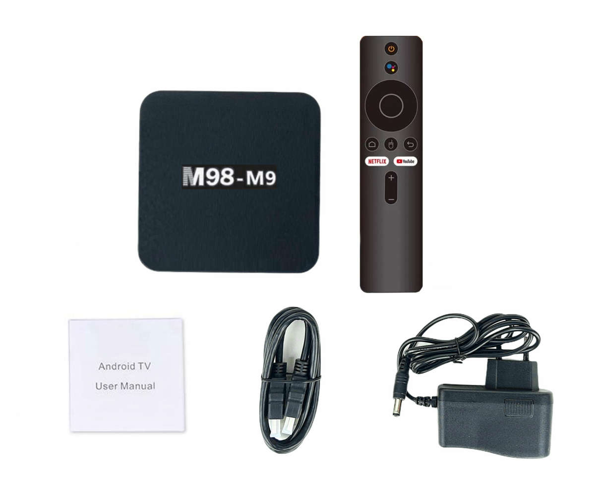 M98 Mini Tv Box With AI Voice Control, Bluetooth, 16GB Storage, 2GB Ram.