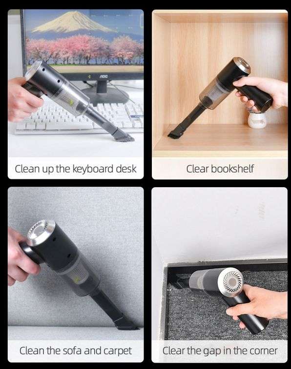 Handheld Rechargeable Mini Vacuum Cleaner With Blower Function.