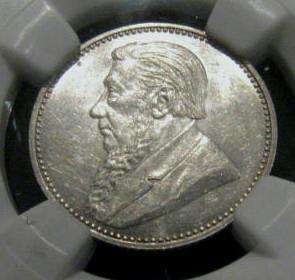 1892 ZAR Sixpence (6d), NGC graded AU58, great coin!