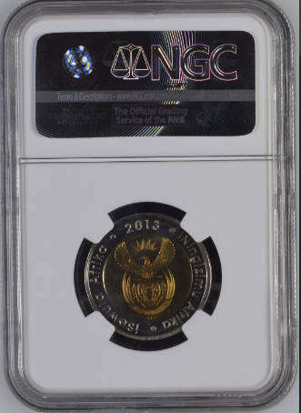 2013 'Oom Paul' R5 with Coin World mintmark, NGC graded PL67