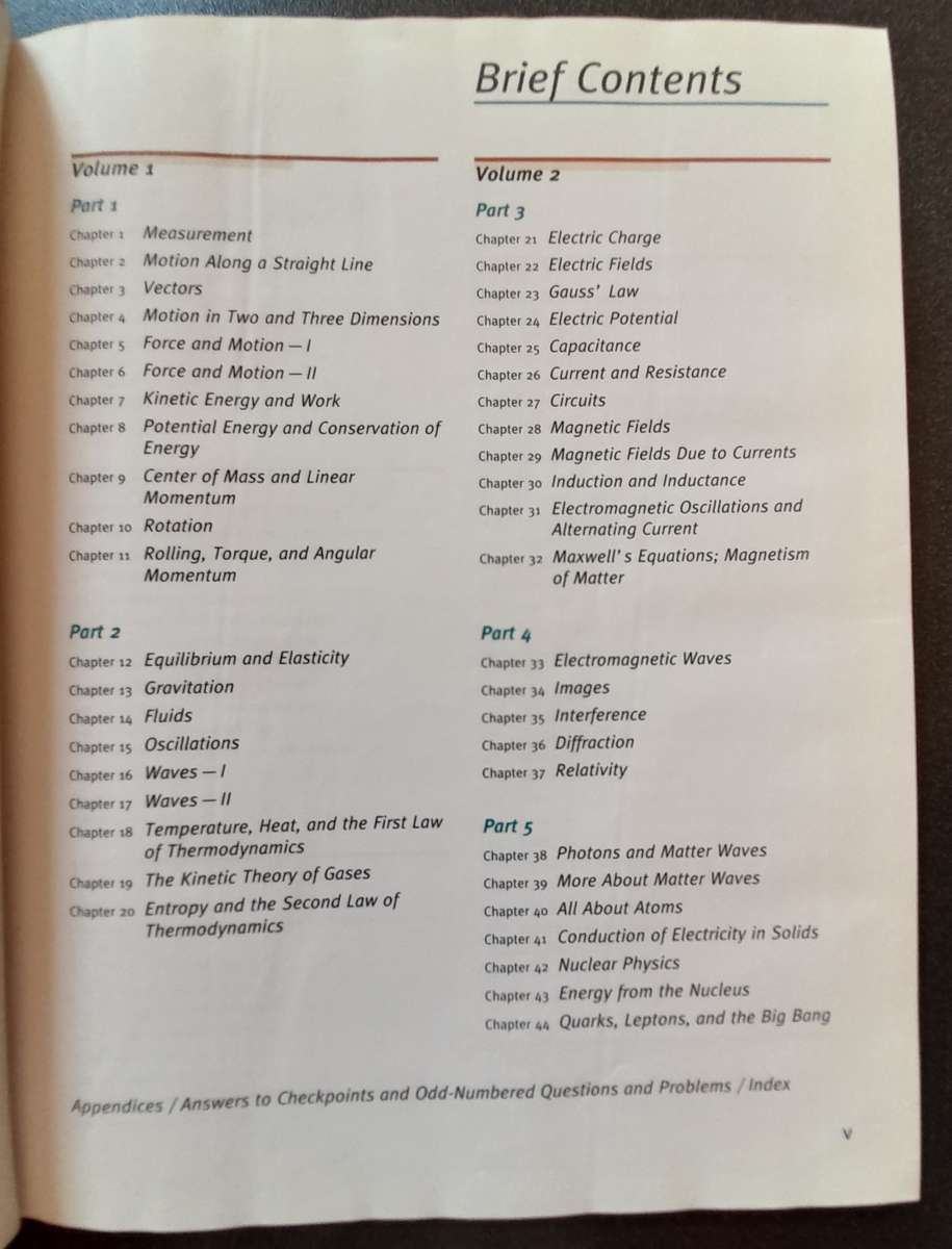 Fundamentals of Physics, 7th Ed., D Halliday, R Resnick, J Walker Vol.1, Your at Home Matric Help