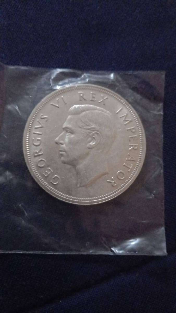 1947 SA Union Silver 5 Shillings Coin