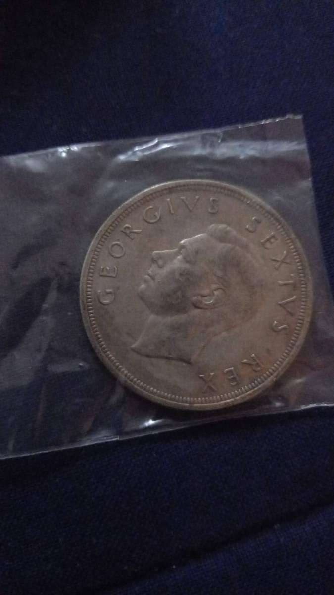 1950 SA Union Silver 5 Shillings Coin