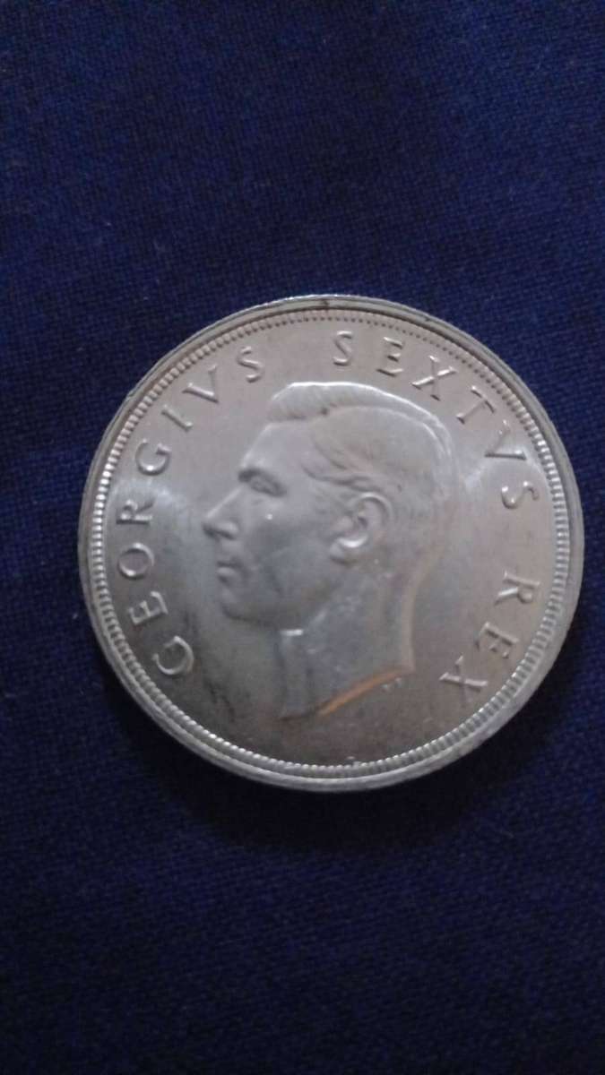 1952 SA Union Silver 5 Shillings Coin