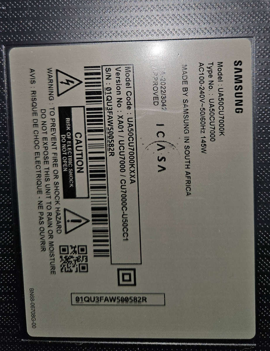 Samsung 50inch Crystal UHD 4K Smart TV