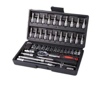 46 Piece Socket Wrench Set (CASE COMES IN BLACK)