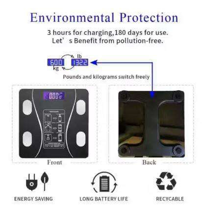 Wireless Body Fat Scale with App - Digital Scale Suitable for Gym, BMR/BMI Tracker, Water Percentage