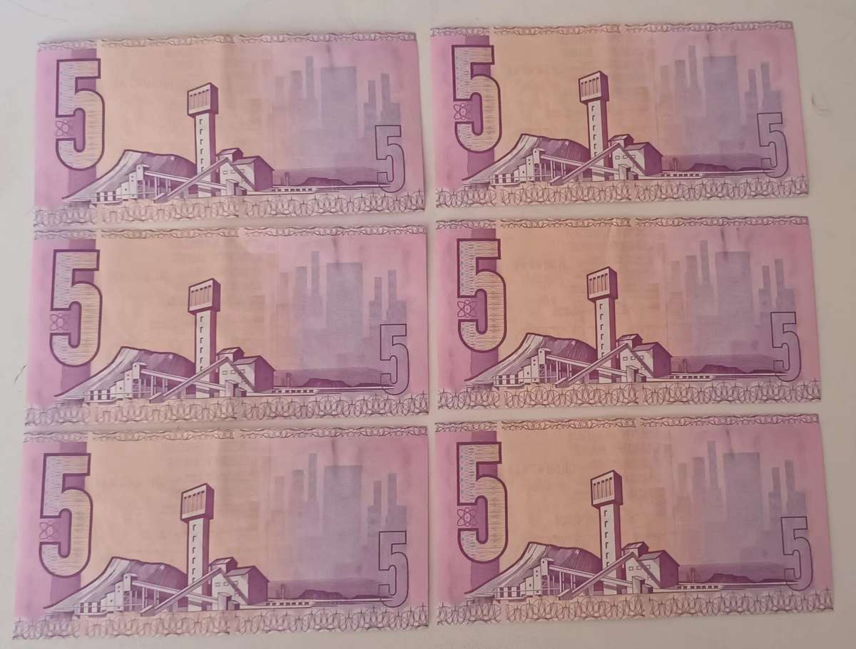 CL Stals R5 Notes x6. Not Circulated. In Sequence.