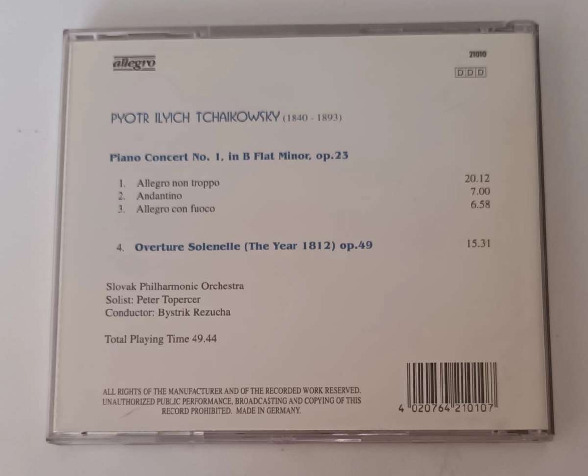 Tchaikowsky - Piano Concert No.1 CD