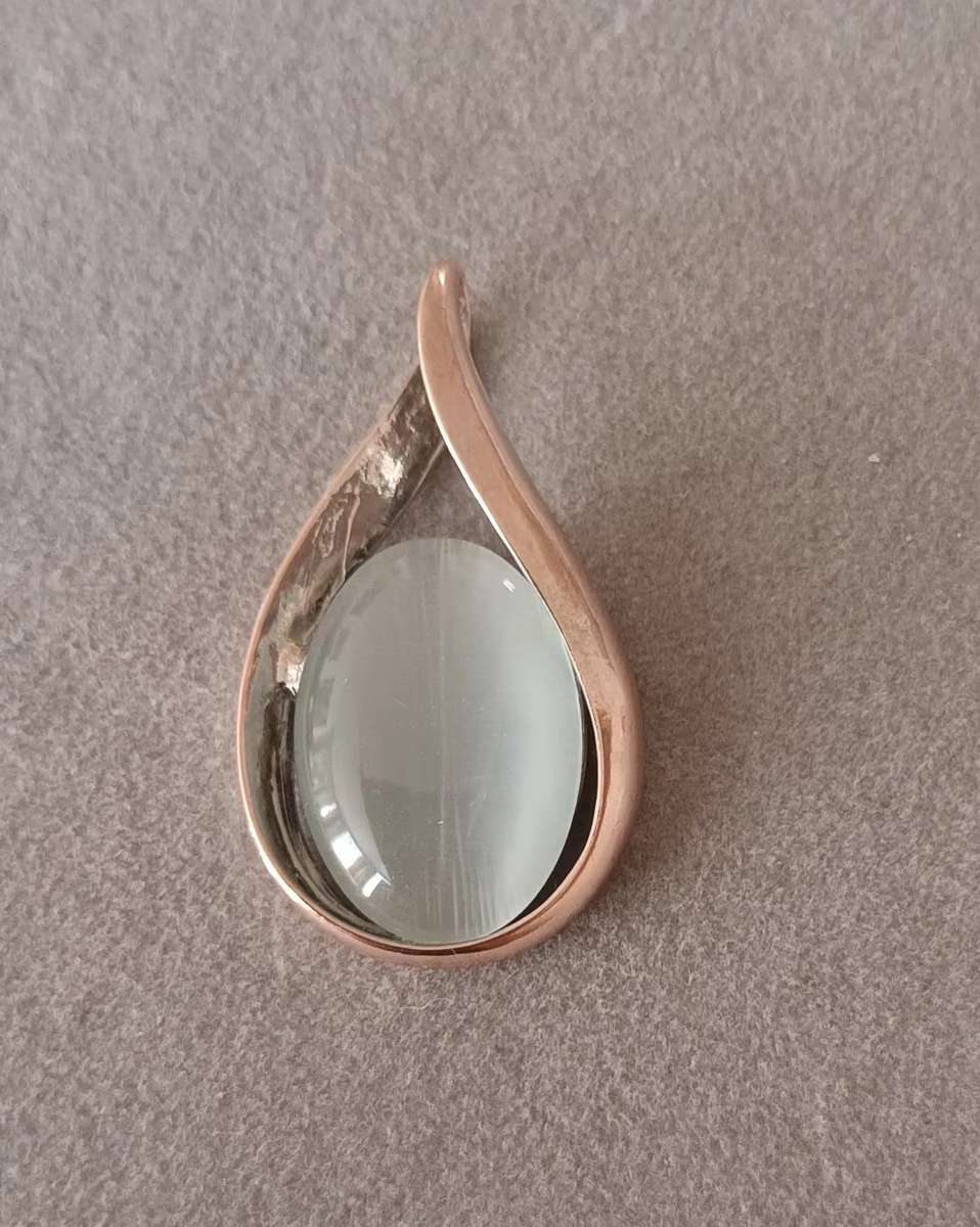 Unique Copper and Silver Pendant. 45x23mm