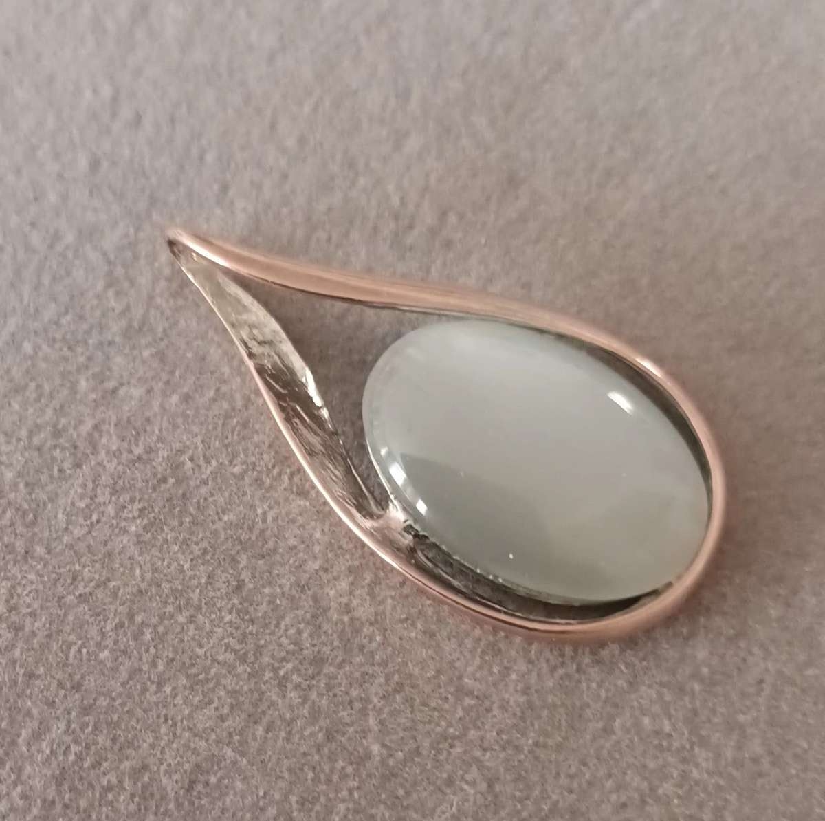 Unique Copper and Silver Pendant. 45x23mm