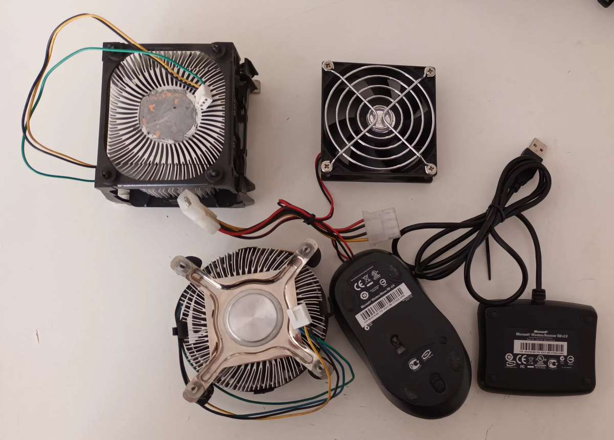PC Cooling Fans x3 & Microsoft Wireless Mouse with Receiver.
