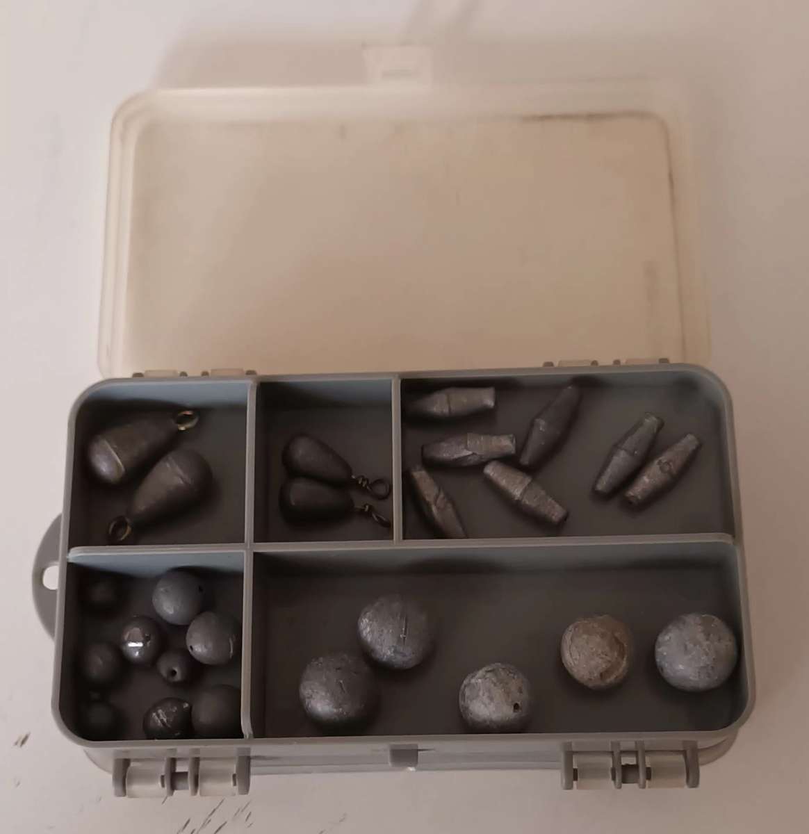 Fishing Weights in Double sided Case.