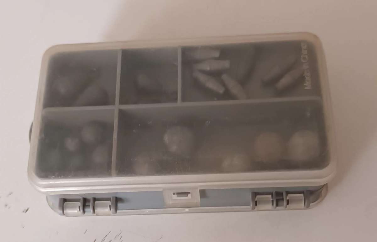 Fishing Weights in Double sided Case.