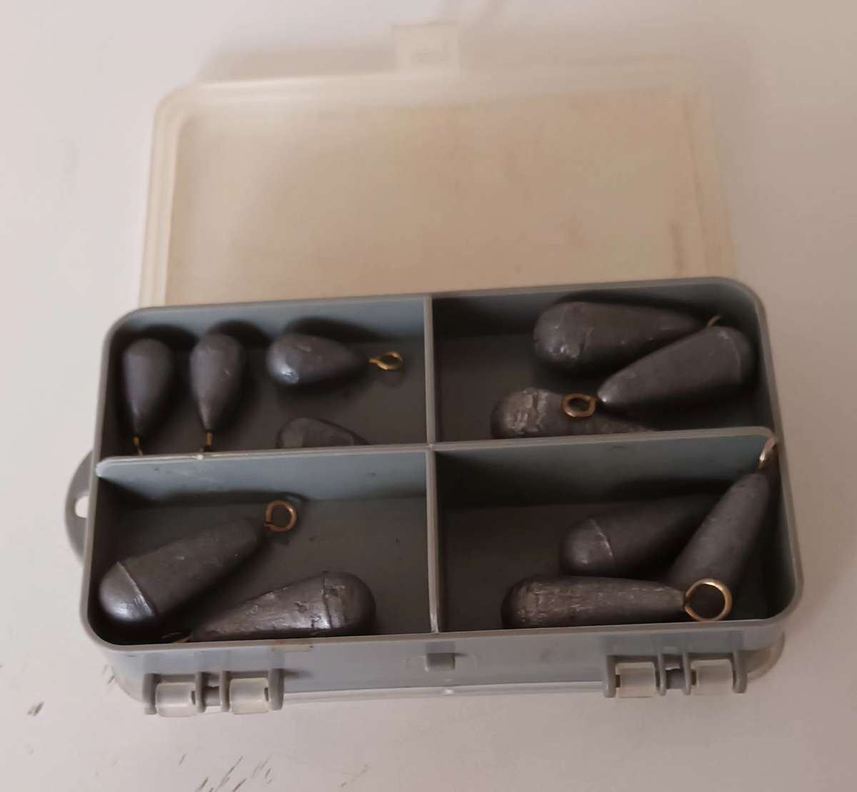 Fishing Weights in Double sided Case.