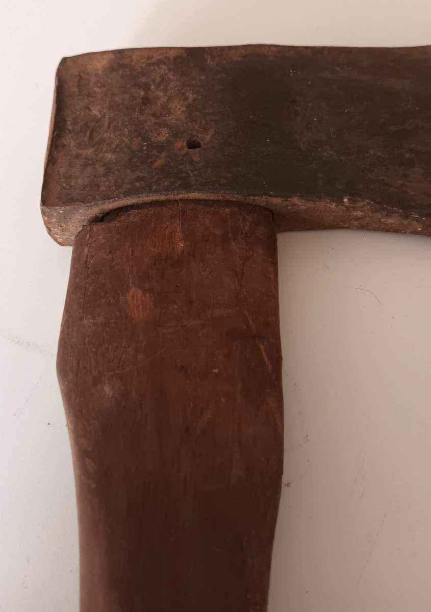 Vintage Wooden Handle Axe. Length 39cm. Width 15.7cm.