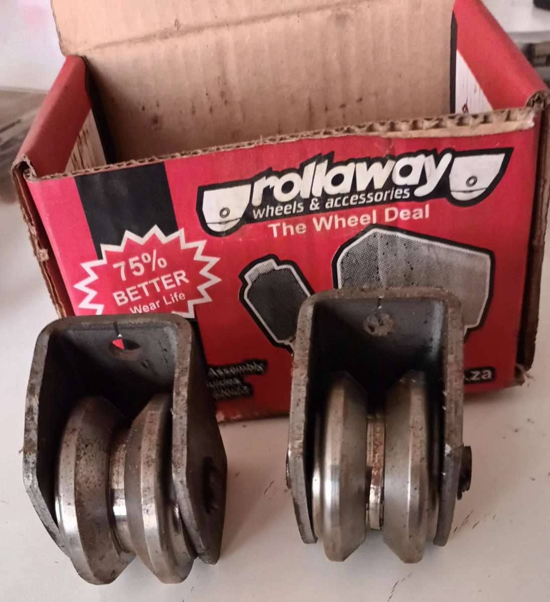 Rollaway Gate Wheels x2. 60. 55mm.