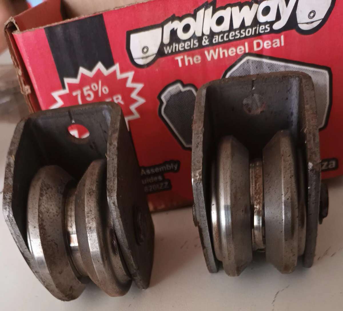 Rollaway Gate Wheels x2. 60. 55mm.