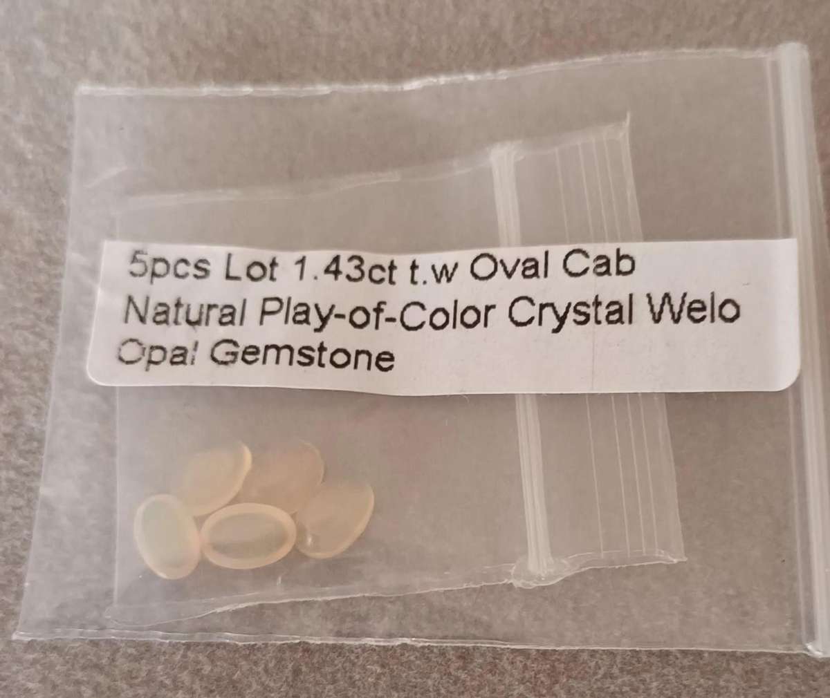 5 Piece 1.43ct t.w Oval Cab Crystal Welo Opal Gemstones.