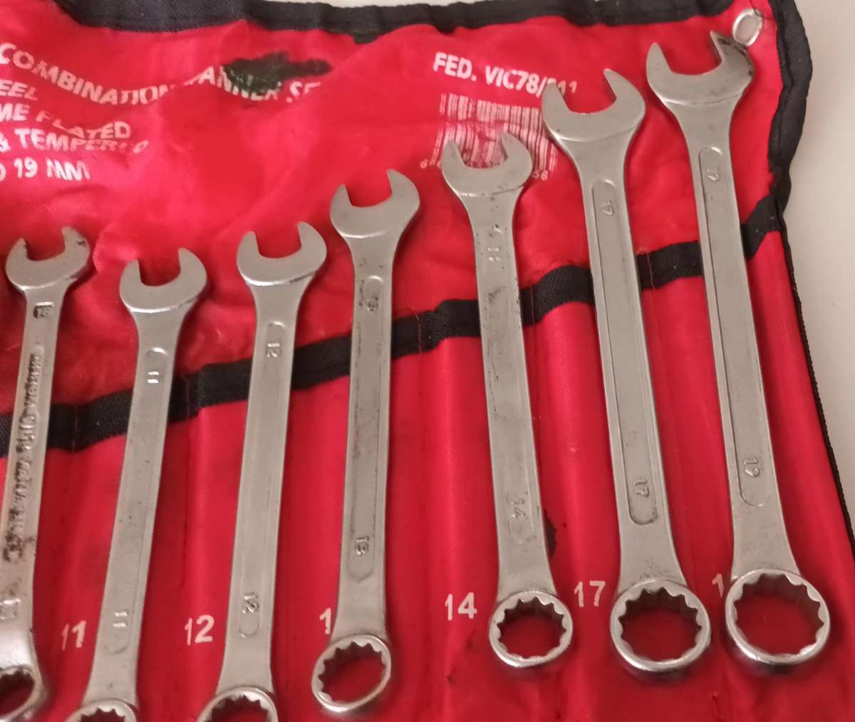 11 Piece Combination Spanner Set.