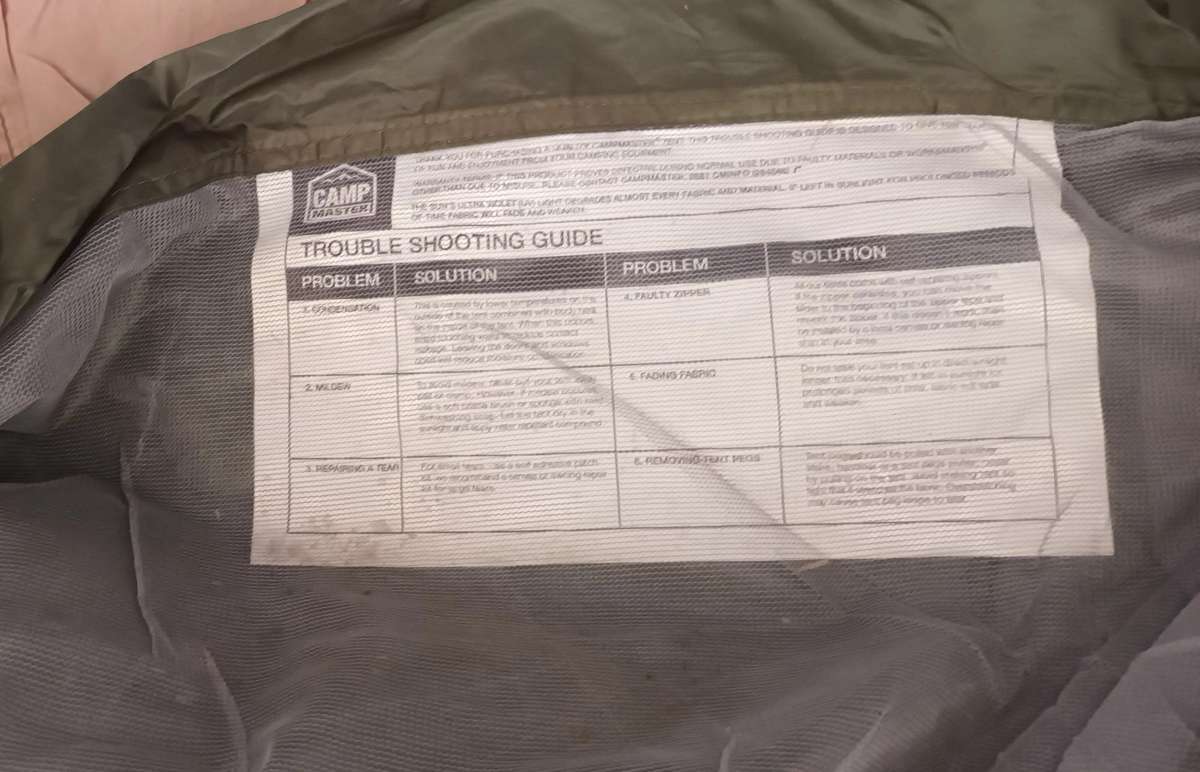 CAMPMASTER UMDONI. 3 MAN DOME TENT.