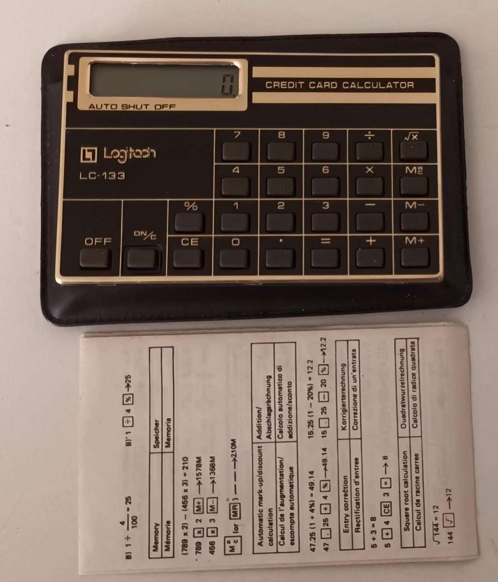 Vintage Logitech Credit Card Calculator.