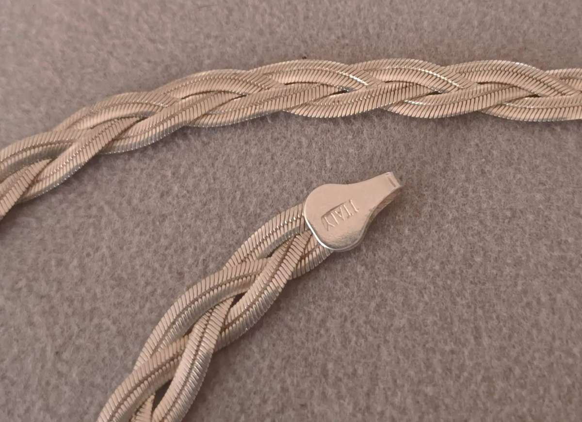 Stunning Sterling Silver Italy Braided Chain.