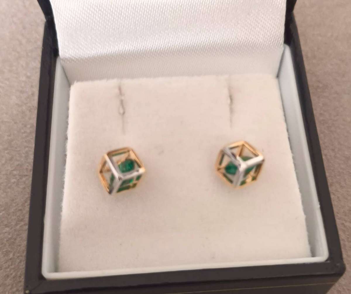 Plated 2 Tone Fashion Earrings.