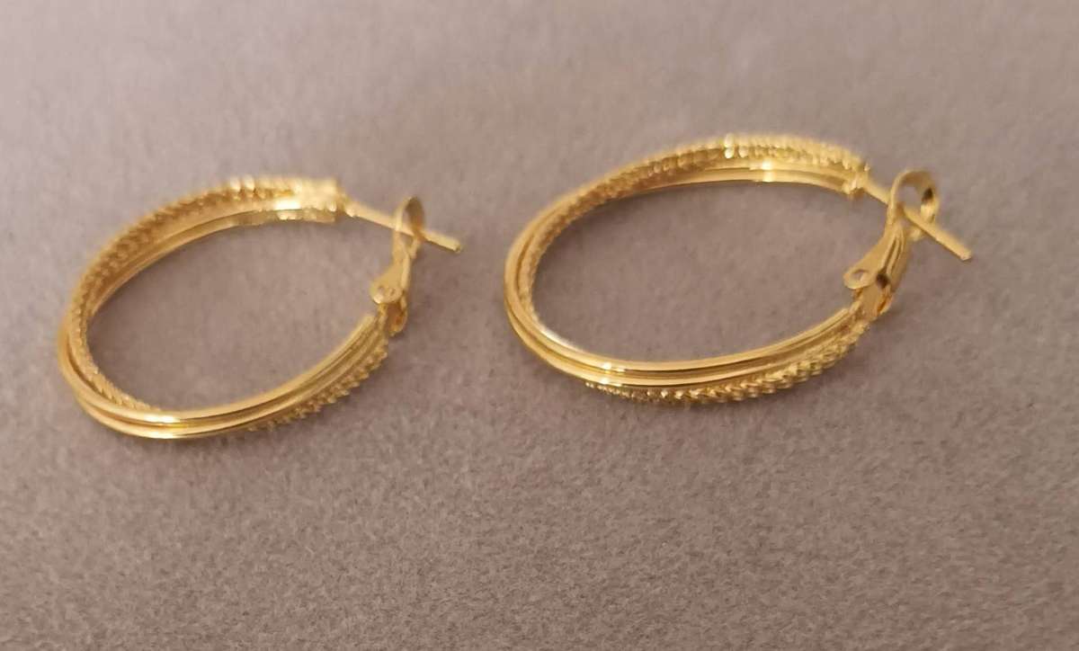Gold Plated Hoop Earrings.