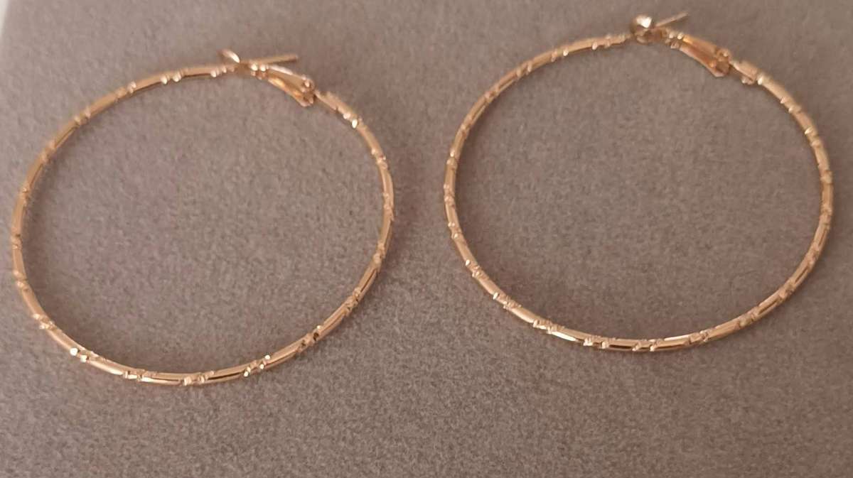 Rose Gold Plated Hoop Earrings.